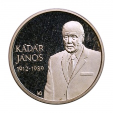 Kósa István: Kádár János ezüst emlékérem 1989 PP