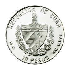 Kuba 10 Peso 1999 Kolumbus Kristóf ezüst emlékérme