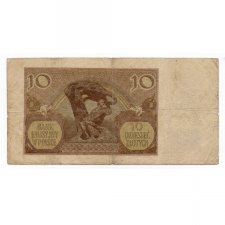 Lengyelország 10 Zloty Bankjegy 1940 P94a M94a