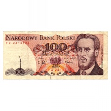 Lengyelország 100 Zloty Bankjegy 1988 P143e L171a