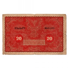 Lengyelország 20 Márka Bankjegy 1919 P26 M26b