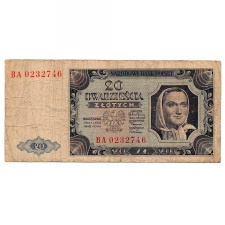 Lengyelország 20 Zloty Bankjegy 1948 P137a M137b BA sorozat