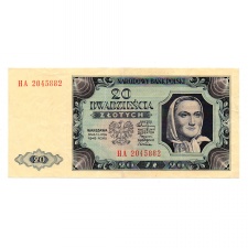 Lengyelország 20 Zloty Bankjegy 1948 P137a M137f
