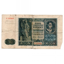 Lengyelország 50 Zloty Bankjegy 1941 P102 M102