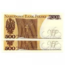 Lengyelország 500 Zloty Bankjegy 1982 P145d L161b sorkövető pár