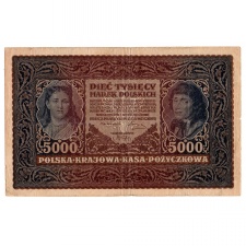 Lengyelország 5000 Márka Bankjegy 1920 P31 M31d