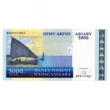 Madagaszkár 5000 Ariary Bankjegy 2009 P91b
