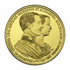 Magyar Aranyóriások sorozat Ferenc József házassági érme 1854 UV