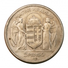 Magyar Királyság Horthy 5 Pengő 1930 F-aVF