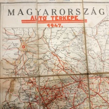 Magyarország Autó Térképe 1947 eredeti fa dobozban