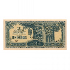 Malájföld Japán megszállása 10 Dollár Bankjegy 1942 PM7c