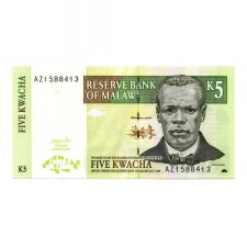 Malawi 5 Kwacha Bankjegy 2004 P36br Replacement