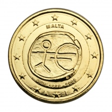 Málta aranyozott 2 Euro 2009 10 éves az EGMU