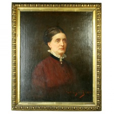 Margitay Tihamér: Bordó ruhás hölgy 1902