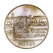 MÉE IV. Vándorgyűlés ezüst emlékérem 1973 Budapest
