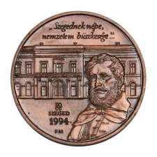 MÉE Kossuth halálának centenáriuma bronz Piedfort emlékérem 1994