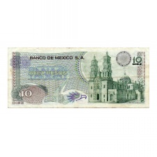 Mexikó 10 Peso Bankjegy 1972 P63e