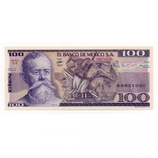 Mexikó 100 Peso Bankjegy 1982 P74c3