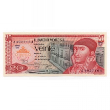Mexikó 20 Peso Bankjegy 1977 P64d