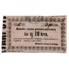 Miskolc 10 Krajcár pénztári utalvány 1860