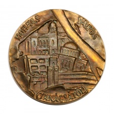 Mohács Város Tanácsától bronz emlékplakett 