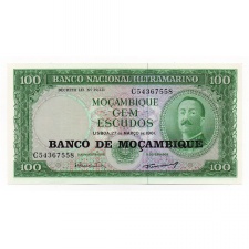Mozambik 100 Escudó Bankjegy 1976 P117a