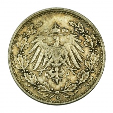 Német Birodalmi 1/2 Márka 1908 D