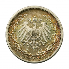 Német Birodalmi ezüst 1/2 Márka 1905 F