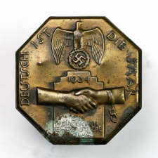 Német WHW Deutsch ist die Saar Szavazási adámányjelvény 1934