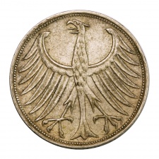 Németország ezüst 5 Márka 1966 G 