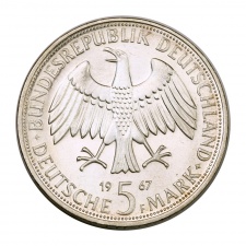 Németország ezüst 5 Márka 1967 F Humboldt