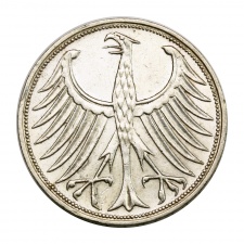 Németország ezüst 5 Márka 1969 F