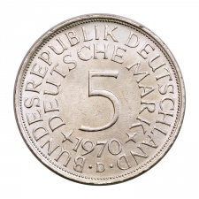 Németország ezüst 5 Márka 1970 D