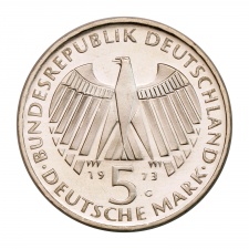 Németország ezüst 5 Márka 1973 G Frankfurti Nemzetgyűlés