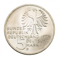 Németország ezüst 5 Márka 1974 D Immanuel Kant