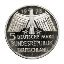 Németország ezüst 5 Márka 1975 F Európai Műemlékvédelmi Év Proof