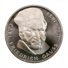 Németország ezüst 5 Márka 1977 J Carl Friedrich Gauss Proof