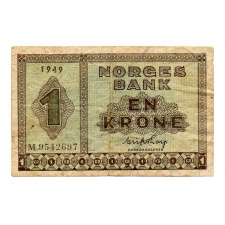 Norvégia 1 Korona Bankjegy 1949 P15b