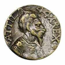 Olasz reneszánsz érem Attila a hunok királya 16-17. század H6