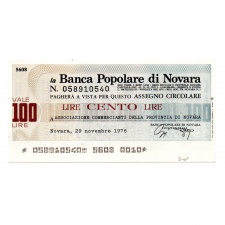 Olaszország 100 Líra 1976 Novara csekk-szükségpénz