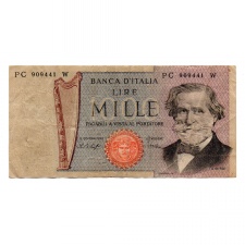 Olaszország 1000 Líra Bankjegy 1977 P101e