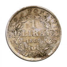 Olaszország Pápai Államok IX Pius 1 Líra 1868