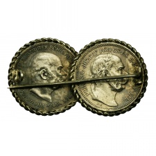 Patrióta jelvény, kitűző Ferenc József 1 Korona 1915 érmékből