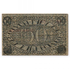 Pécs város Házipénztár 50 Fillér pénztárjegy 1919 1. Kiadás