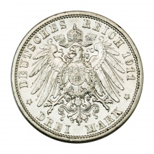 Poroszország II. Vilmos ezüst 3 Márka 1911 A