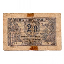 Románia 2 Lei Bankjegy 1915 P18