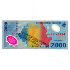 Románia 2000 Lei Bankjegy 1999 P111a UNC
