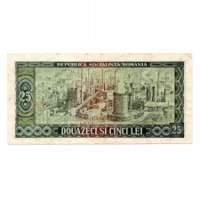 Románia 25 Lei Bankjegy 1966 P95a
