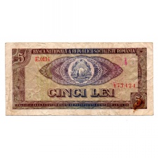 Románia 5 Lei Bankjegy 1966 P93a