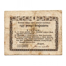 Rozsnyó 1 Pengő krajczárra 1849 eltérő keret és beváltandók